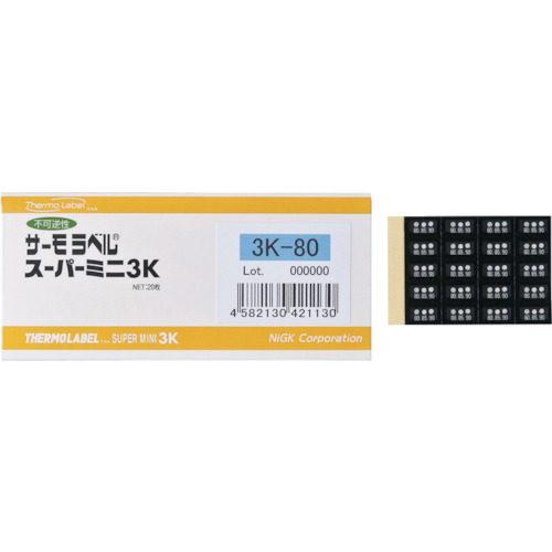 NOYU Giken Thermolabel 超级迷你 3 点显示不可翻转 65 度 3K-65