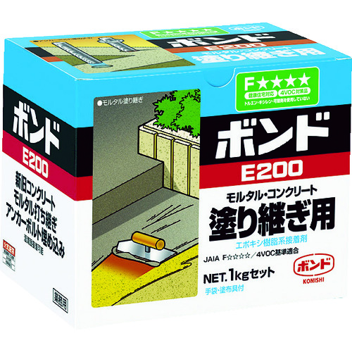 基于konishi环氧树脂的粘合剂2组分型砂浆/混凝土涂料债券E200 1kg Set（box）＃45717 45717