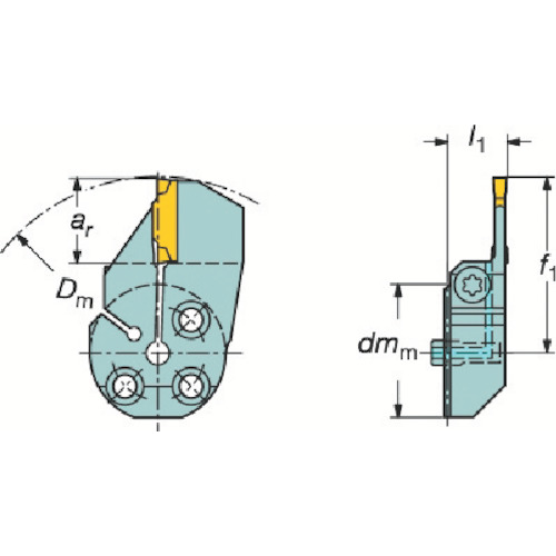 Sandvik CoroTurn SL 用于 CoroCut 1 和 2 (420) 570-32R123F15B 的切断/切槽刀片