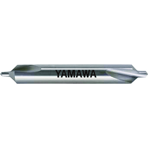 Yamawa弱螺旋槽A型90°硬质合金中心孔钻头C-CD-Q 3X90°X8 C-CD-Q-3X90X8