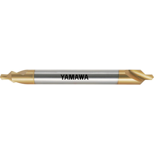 Yamawa长柄涂层强螺旋槽A型90°中心孔钻头CE-QL V L150 2X90°X6 CE-QL-V-L-150-2X6