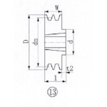 ＥＶＮ　ブッシングプーリー　ＳＰＺ　１７０ｍｍ　溝数２　SPZ170-2